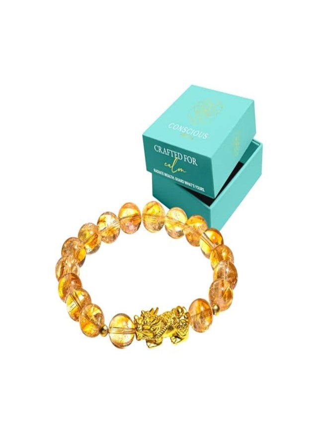 Conscious Items The Ultimate Wealth Bracelet, Citrine Crystal & Pixiu Bracelet for Prosperity & Protection, Abundance Manifesting Bracelets with Prosperity Stone, Wealth Amulet for Men & Women - Image 1